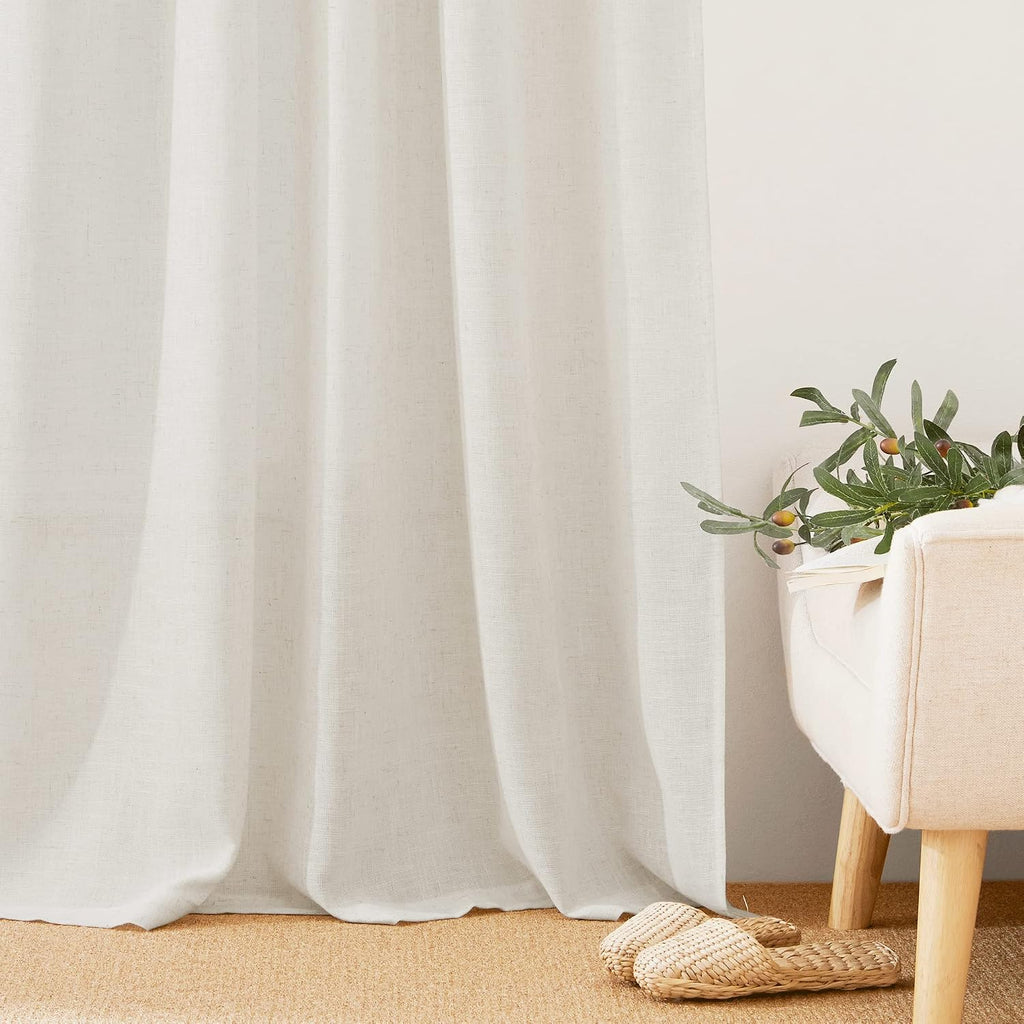 Linen Blend Semi Sheer Curtains