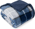 Plaid Sherpa Fleece Throw Blanket