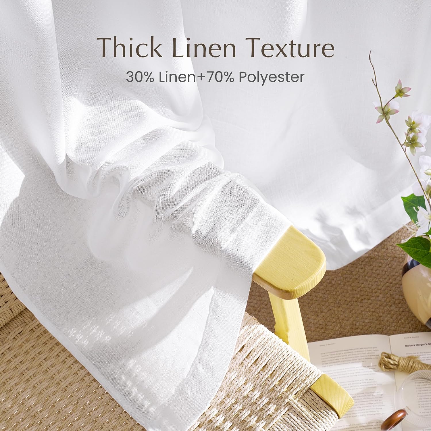 Linen Semi Sheer Curtains