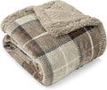 Plaid Sherpa Fleece Throw Blanket
