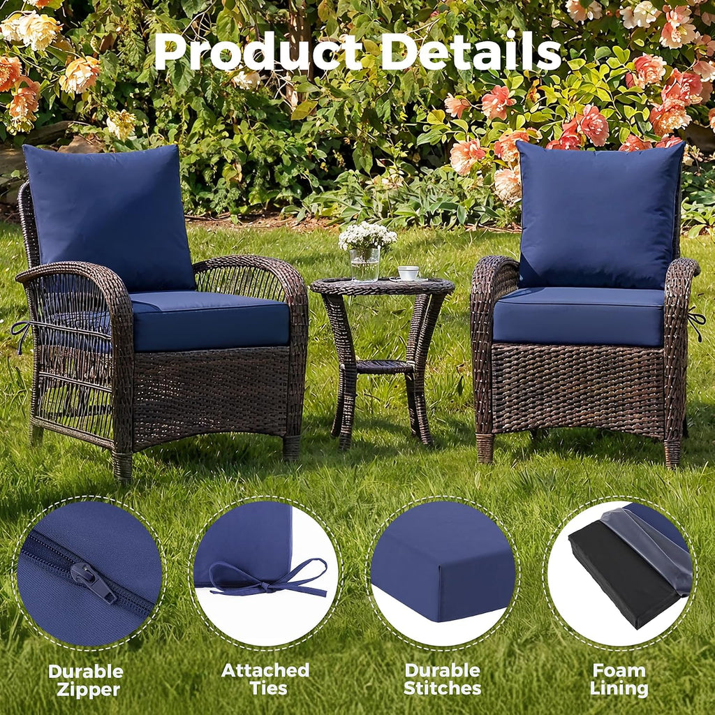 Waterproof Deep Seat Patio Cushions Set of 2