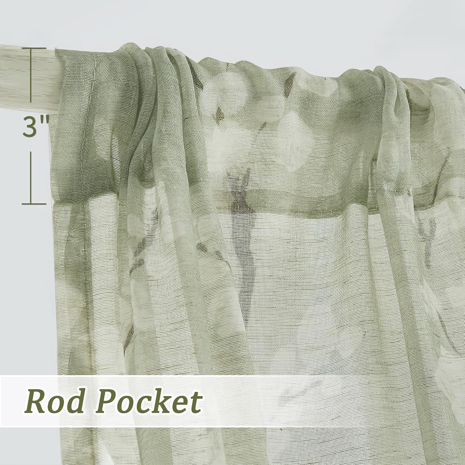 Floral Linen Sheer Curtains
