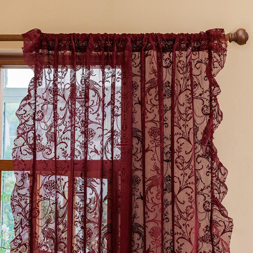 Floral Lace Sheer Curtains
