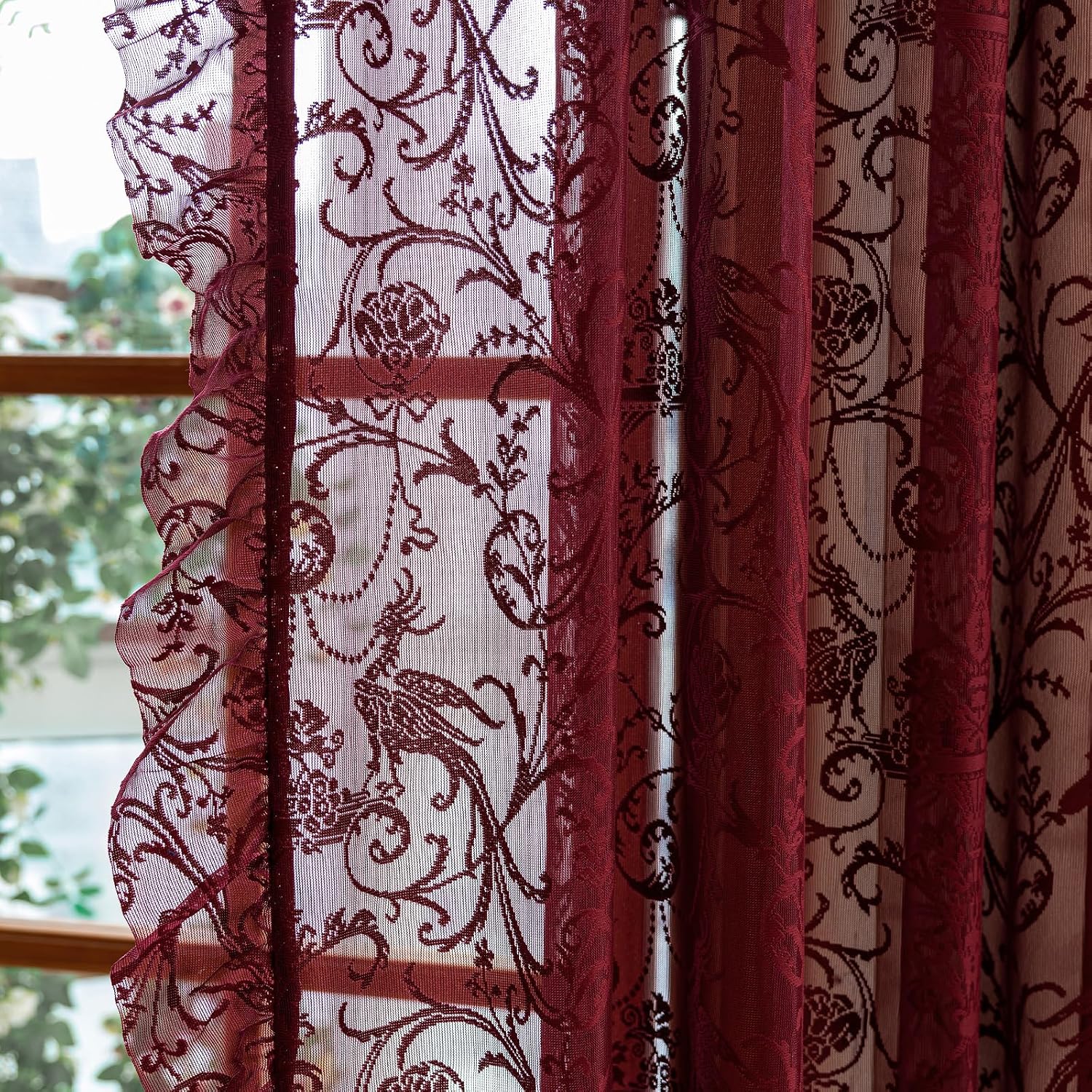 Floral Lace Sheer Curtains