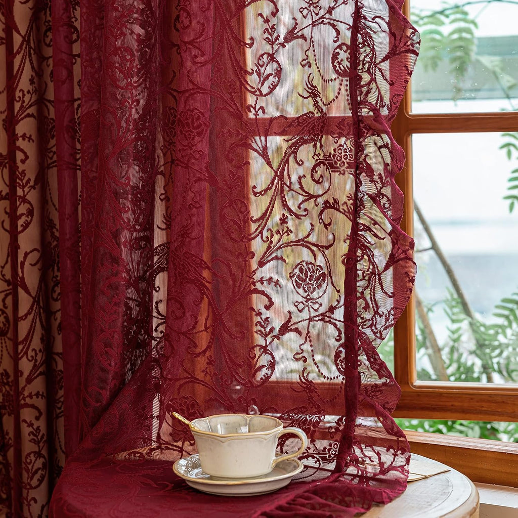 Floral Lace Sheer Curtains