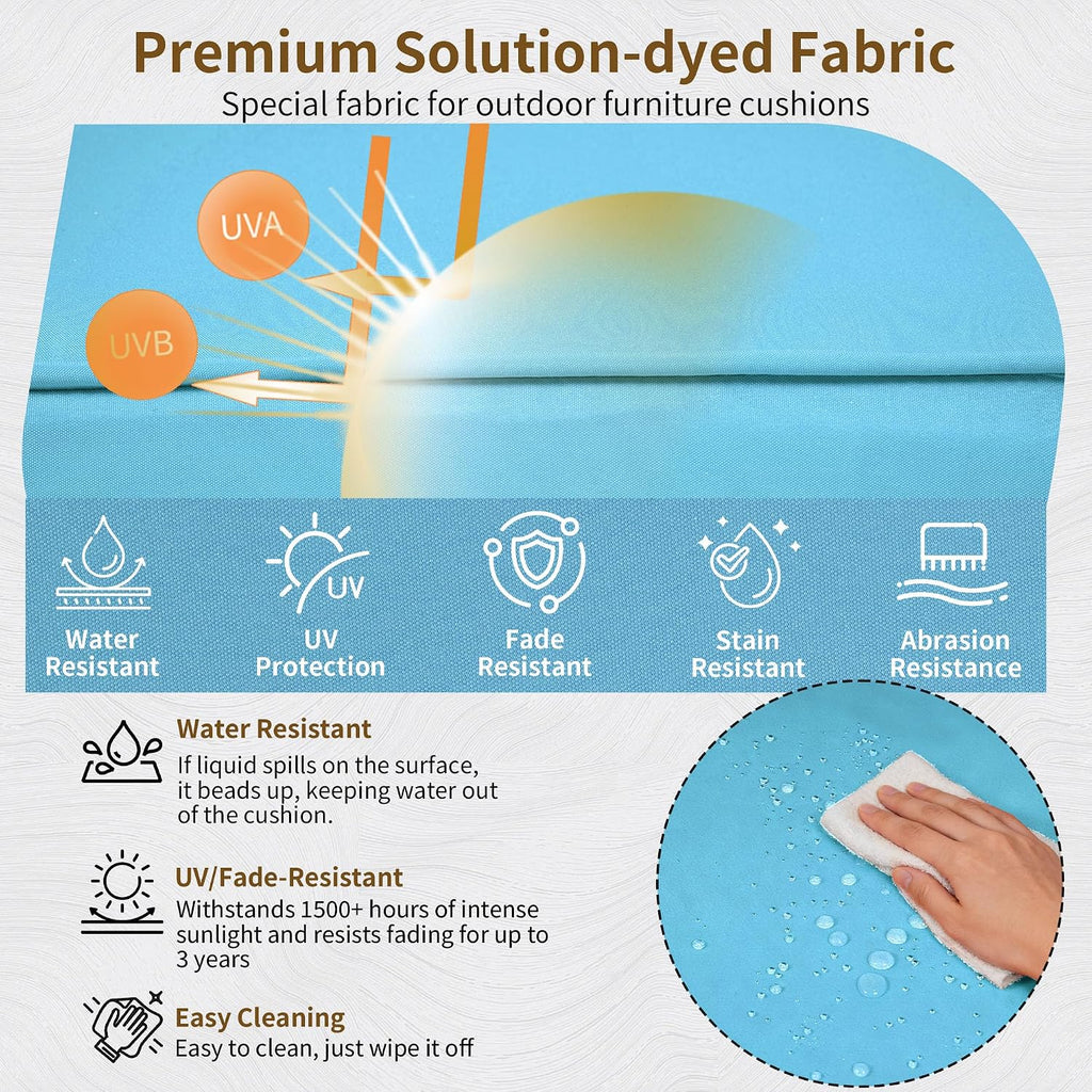 Waterproof Deep Seat Cushions Set of 2