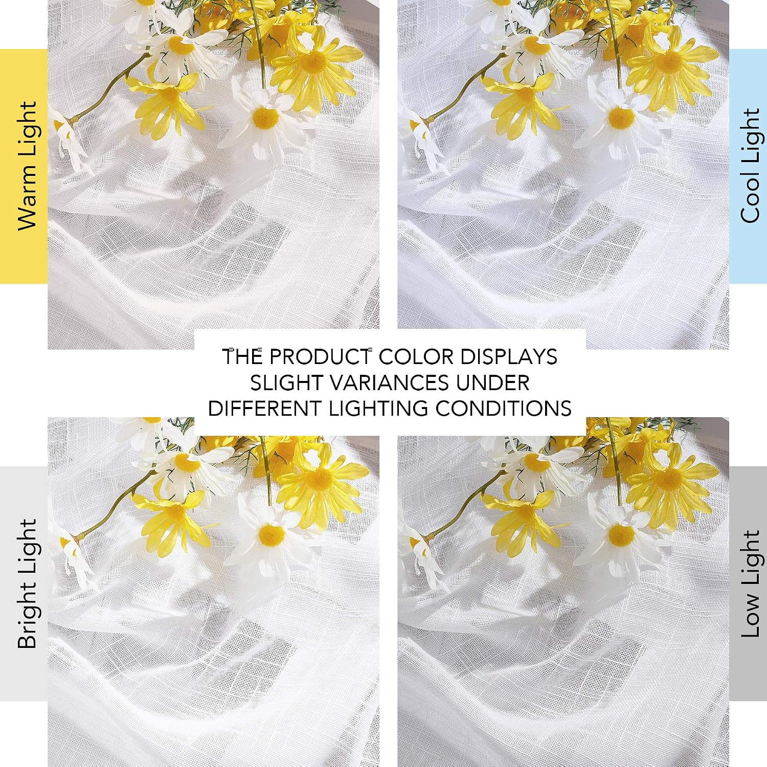 White Linen Semi Sheer Curtains
